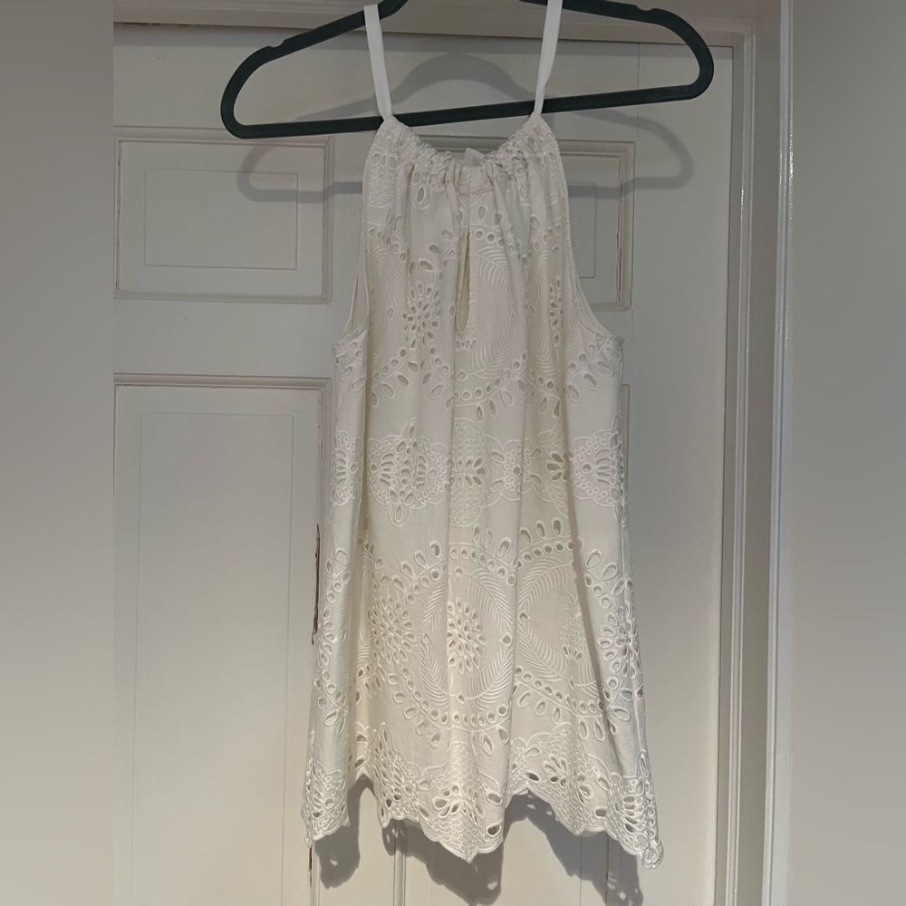Escada Sport eyelet adjustable halter shirt size 38, white